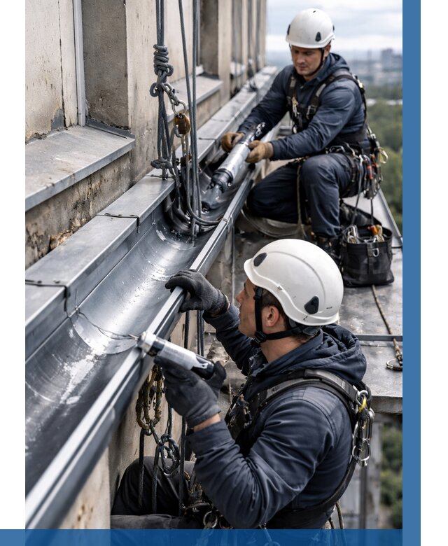 Ремонт водосточных желобов в Мирном от 6571 р. | ВЫСОТНИК-Мир