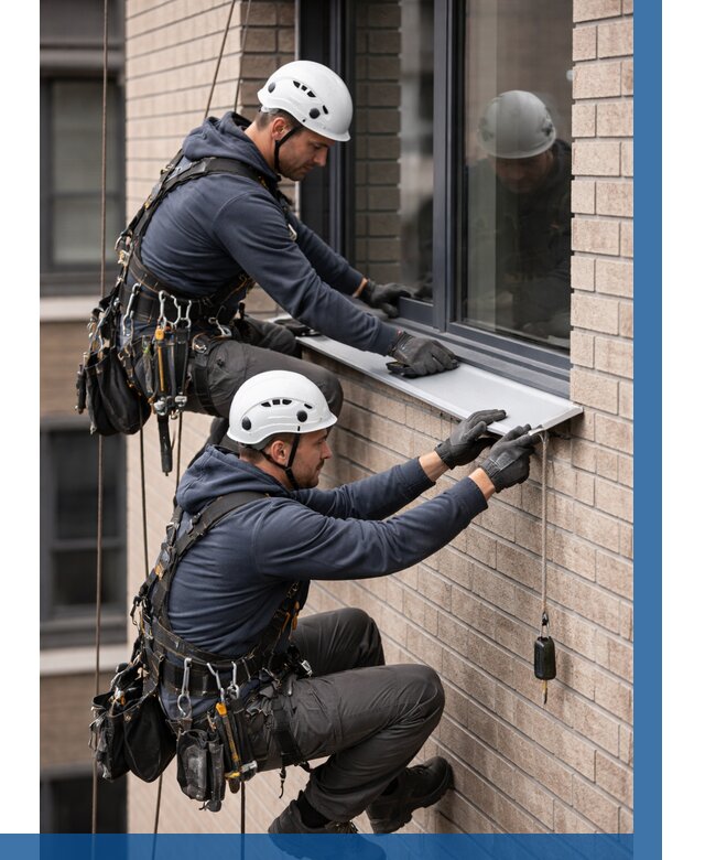 Монтаж оконных отливов под ключ в Мирном от 3538 р. | ВЫСОТНИК-Мир