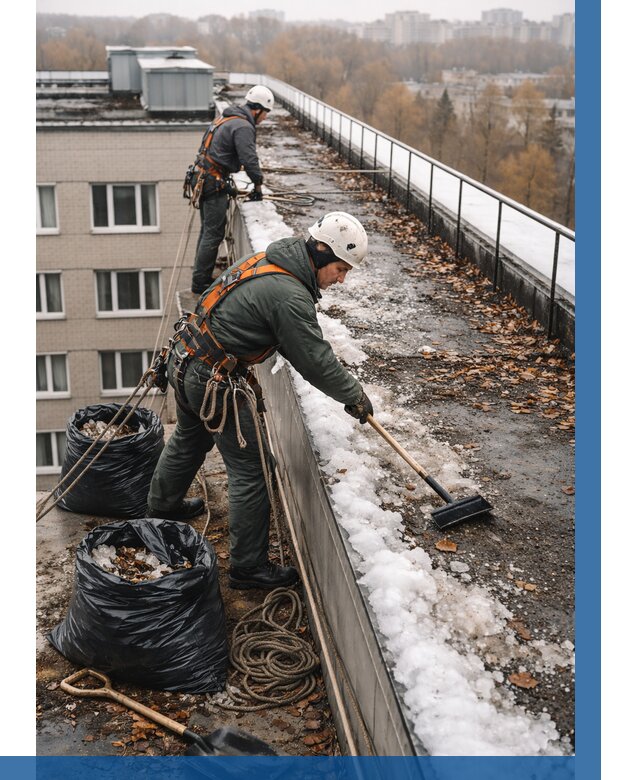 Очистка кровли по периметру в Мирном от 556 р. | ВЫСОТНИК-Мир