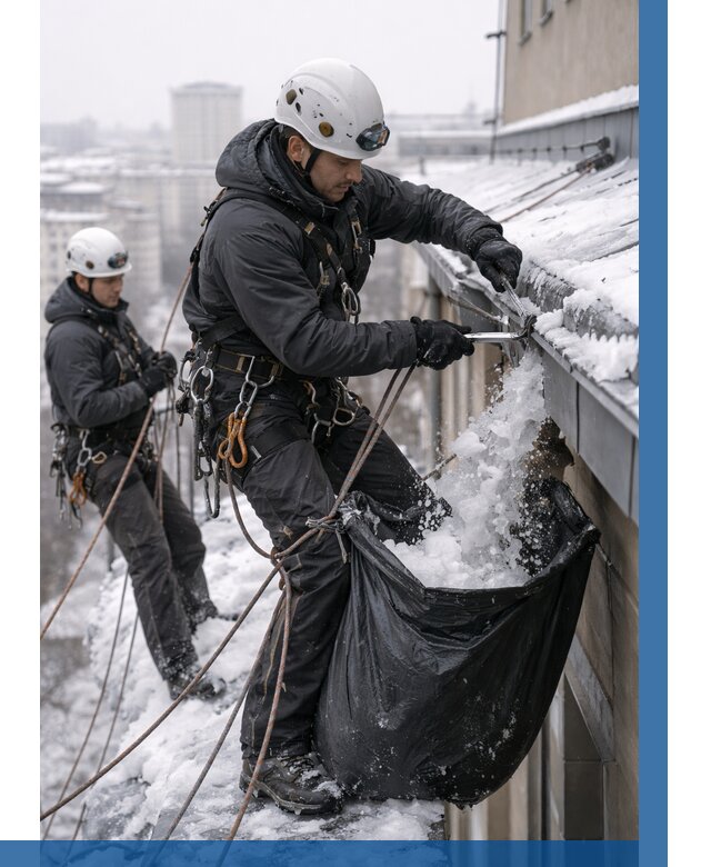 Аварийная очистка крыши в Мирном под ключ от 303 р. | ВЫСОТНИК-Мир