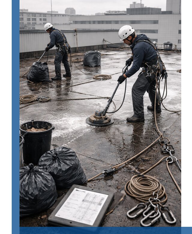 Плановая очистка кровли по графику в Мирном для безопасности