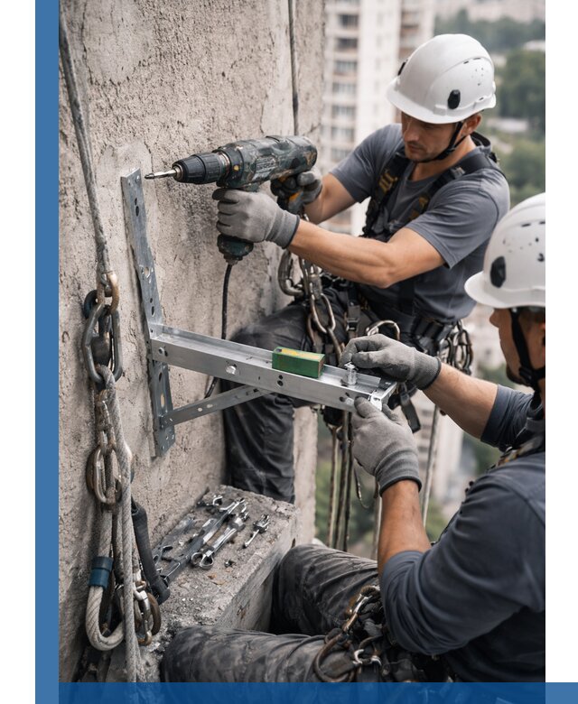 Установка кронштейнов кондиционера и крепежа в Мирном