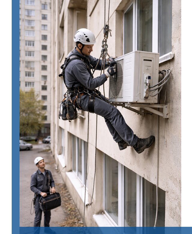 Демонтаж внешнего блока кондиционера в Мирном профессионально