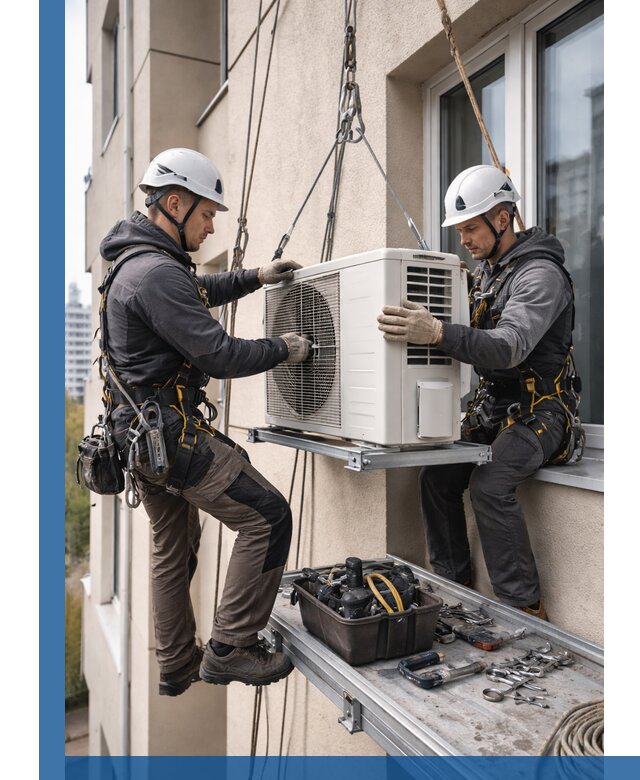 Перенос внешнего блока кондиционера в Мирном с монтажом и крепежом