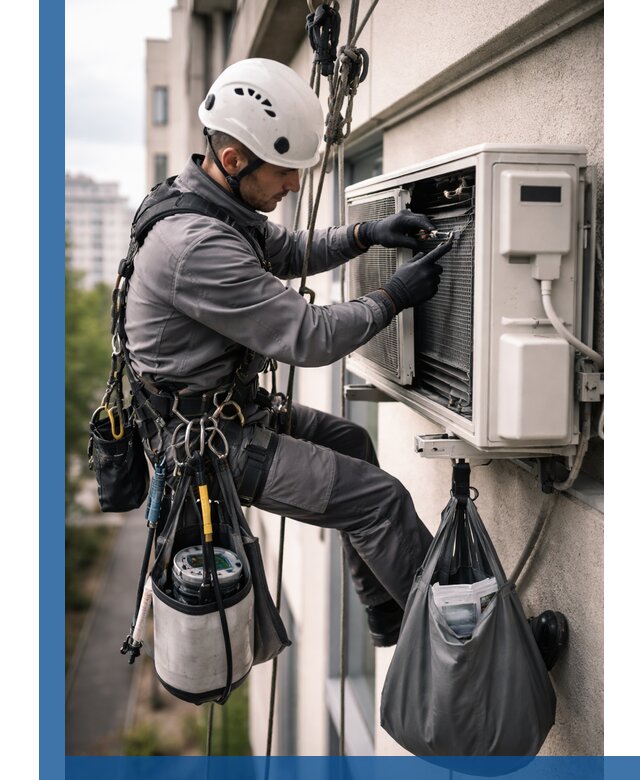 Обслуживание внешнего блока кондиционера в Мирном профессионально