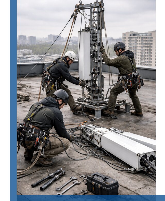 Демонтаж антенн на крыше зданий в Мирном с гарантией