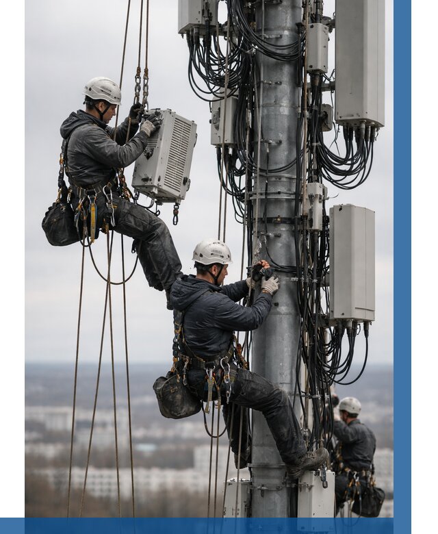Монтаж оборудования связи на мачте в Мирном от 7582 р. | ВЫСОТНИК-Мир