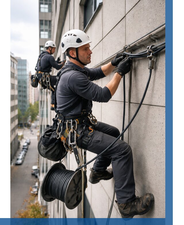 Прокладка кабеля по фасаду в Мирном от 354 р. | ВЫСОТНИК-Мир