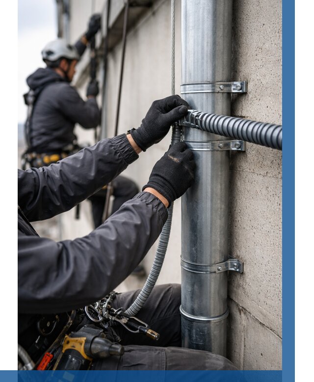 Монтаж гофры для кабеля в Мирном от 303 р. | ВЫСОТНИК-Мир