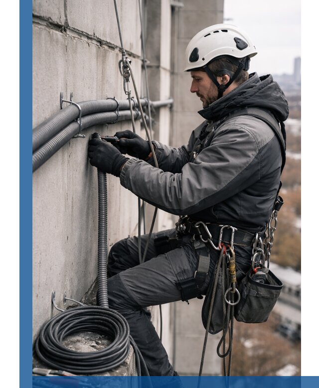 Профессиональный монтаж гофры для кабеля в Мирном с гарантией