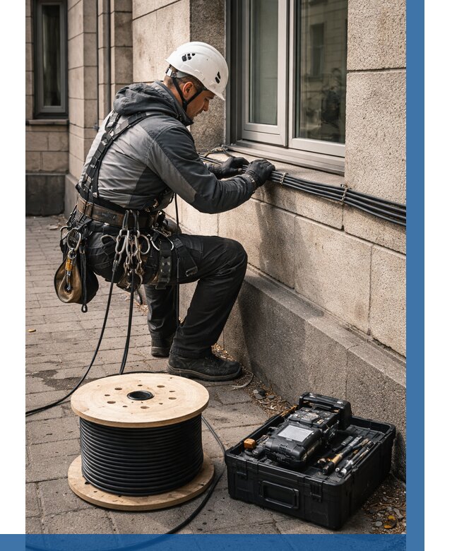 Прокладка оптоволоконного кабеля в Мирном от 809 р. | ВЫСОТНИК-Мир