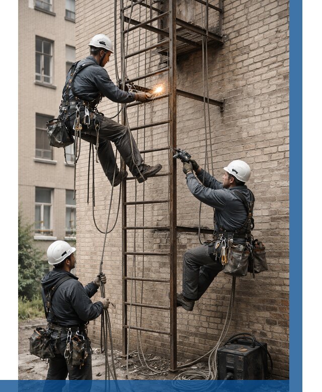 Ремонт пожарной лестницы в Мирном от 7582 р. | ВЫСОТНИК-Мир