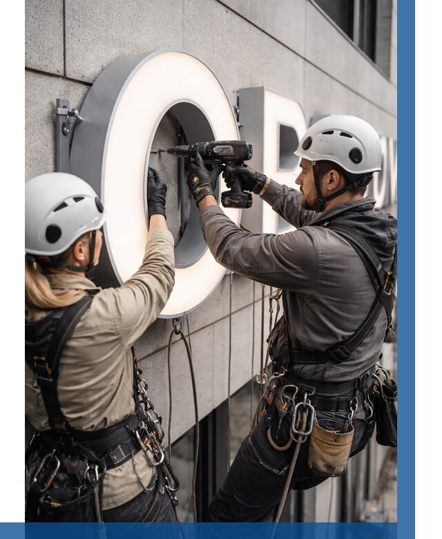 Монтаж световых букв в Мирном от 3033 р. под ключ ВЫСОТНИК-Мир