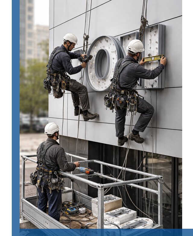Профессиональный монтаж световых букв в Мирном под ключ