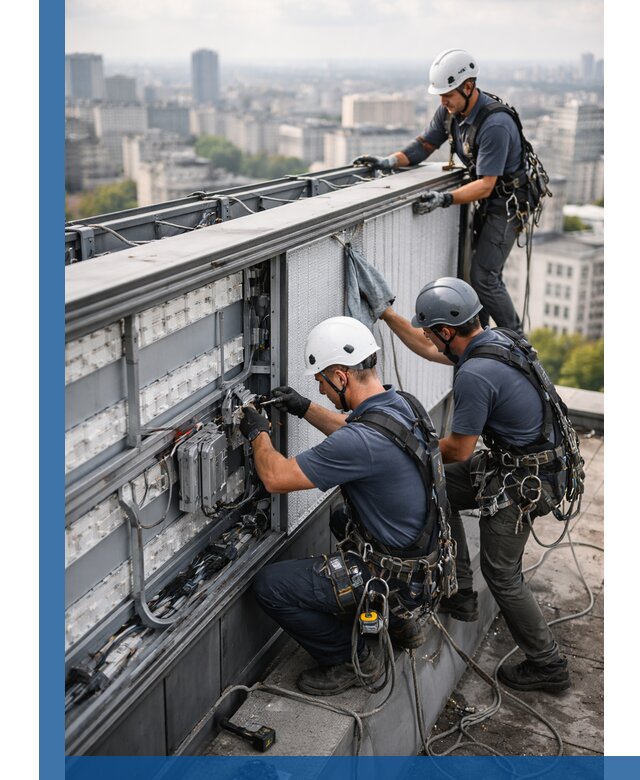 Профессиональное обслуживание крышной рекламы в Мирном под ключ