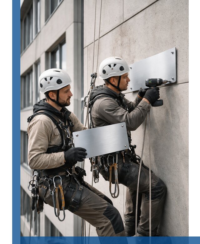 Монтаж табличек и указателей в Мирном для зданий и сооружений