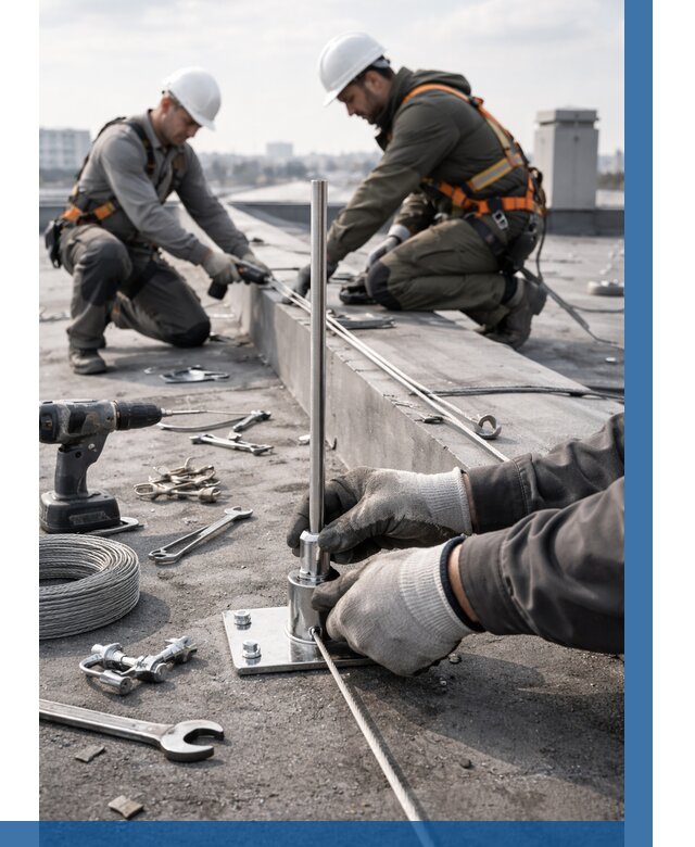 Монтаж молниезащиты на кровле в Мирном цена от 25273 р. | ВЫСОТНИК-Мир