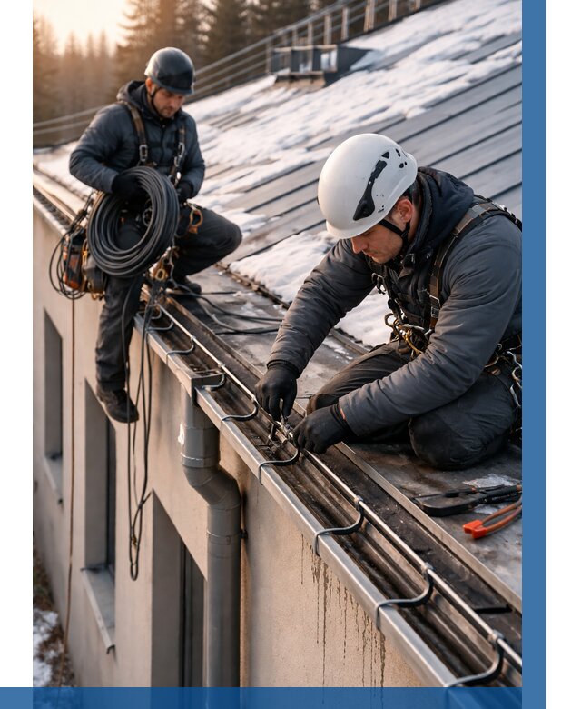 Монтаж греющего кабеля на кровле в Мирном от 455 р. | ВЫСОТНИК-Мир