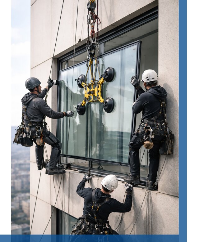 Монтаж стеклопакетов на высоте в Мирном от 3235 р. | ВЫСОТНИК-Мир