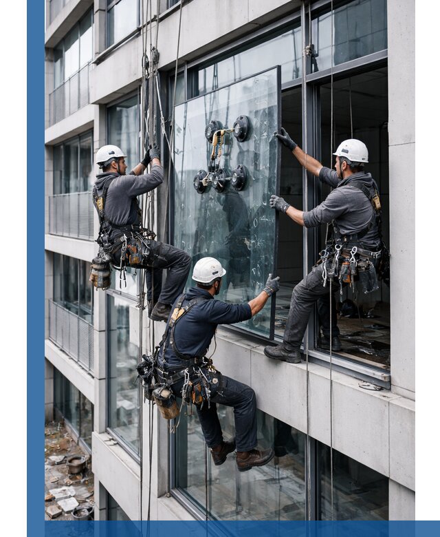 Фасадное остекление и монтаж витражей зданий в Мирном под ключ