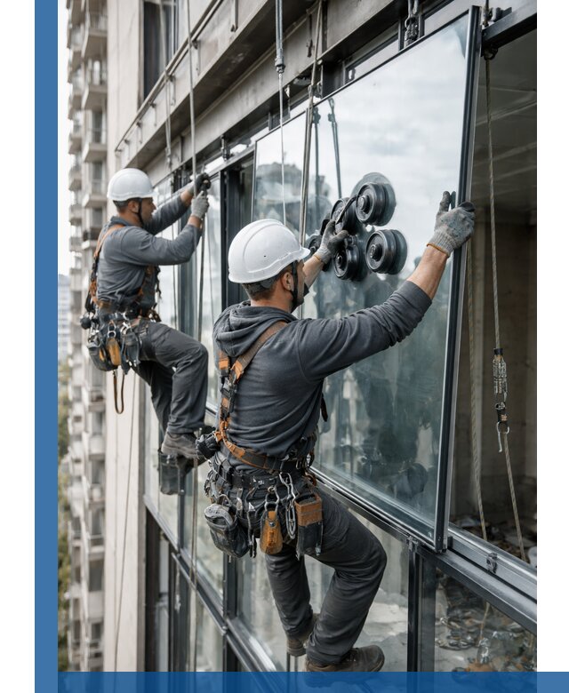 Витражное остекление фасадов и лоджий в Мирном под ключ