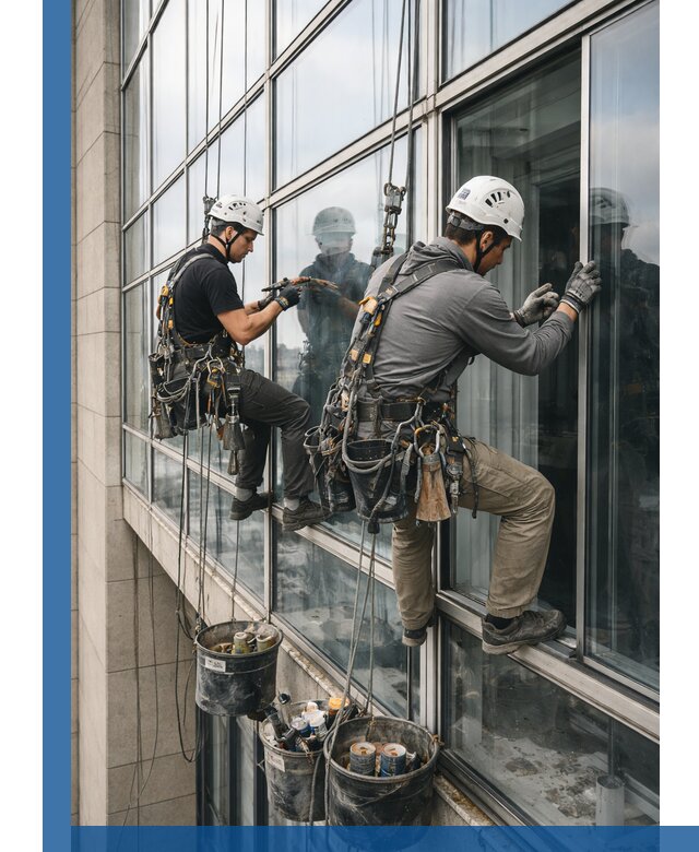 Ремонт витражных конструкций и фасадного остекления в Мирном