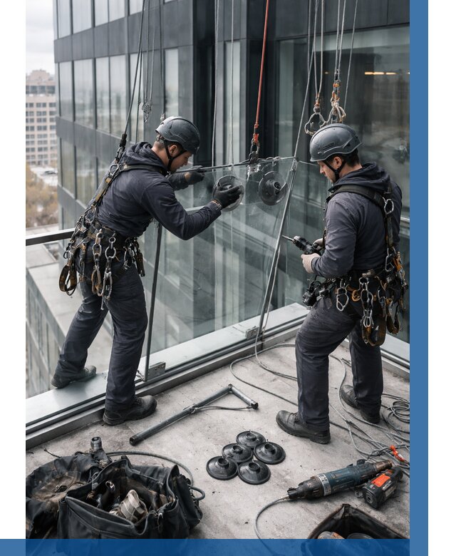 Монтаж стеклянных ограждений в Мирном от 2527 р. | ВЫСОТНИК-Мир