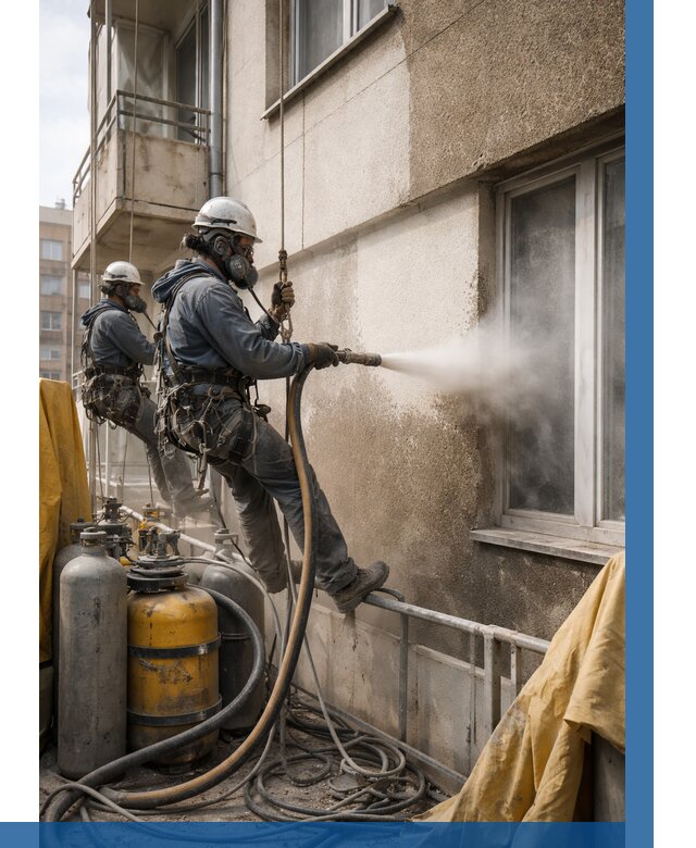 Пескоструйная очистка фасада в Мирном от 657 р. | ВЫСОТНИК-Мир