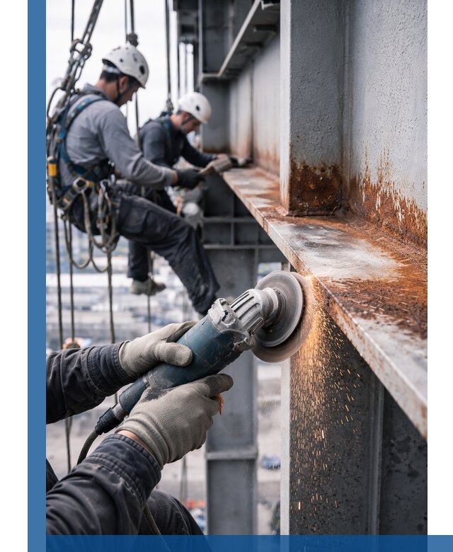 Зачистка металла от ржавчины и подготовка поверхностей в Мирном