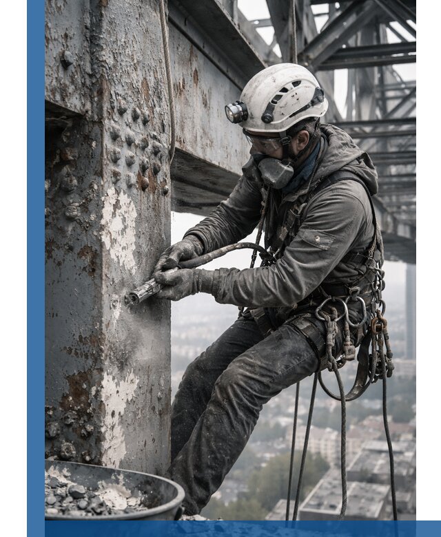 Удаление старой краски с металлических конструкций в Мирном