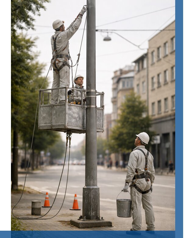 Покраска опор освещения в Мирном от 5055 р. | ВЫСОТНИК-Мир
