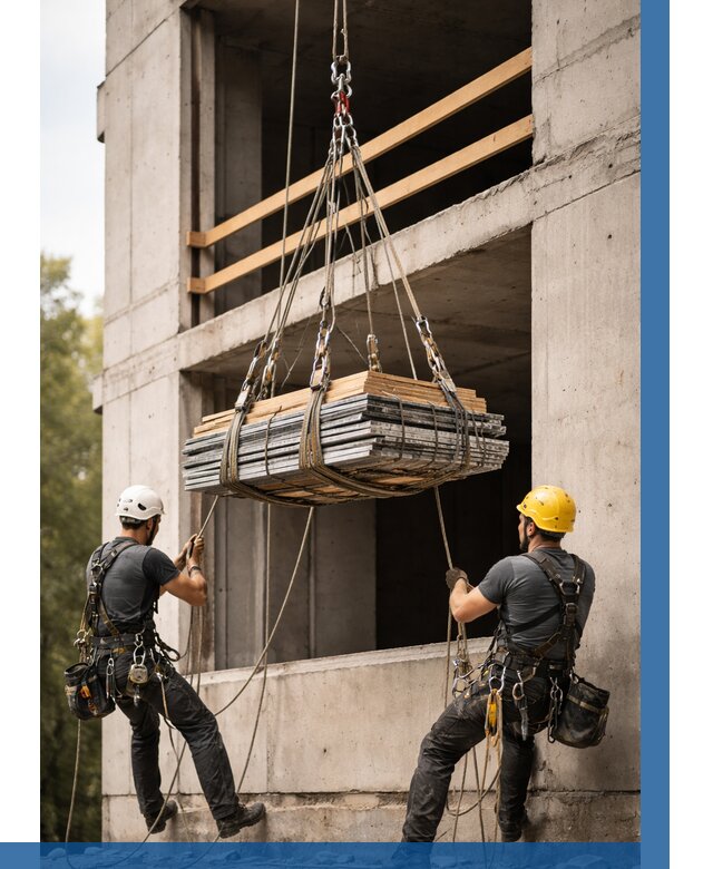 Подъем материала на этаж веревками в Мирном от 1516 р. | ВЫСОТНИК-Мир