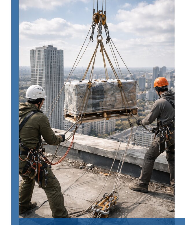 Подъем и монтаж крупногабаритных грузов на крышу в Мирном