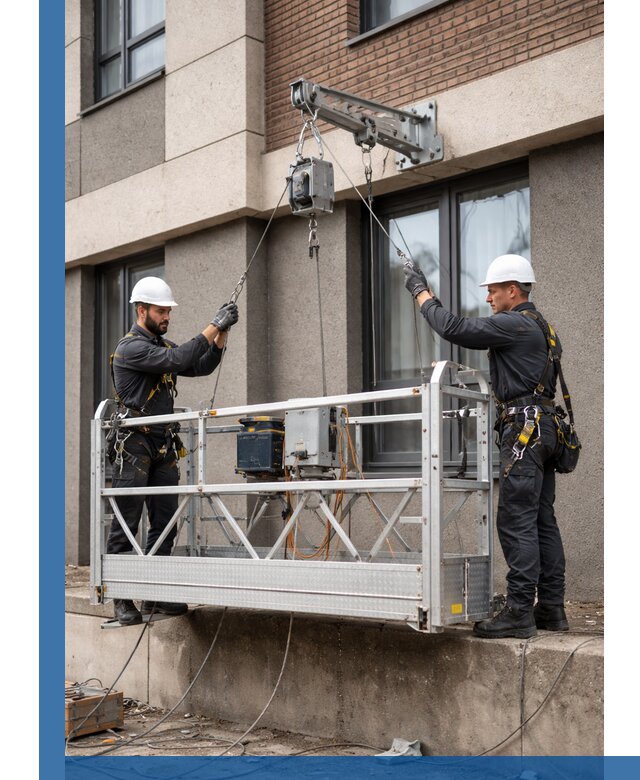 Монтаж и подъем фасадной люльки в Мирном с гарантией безопасности