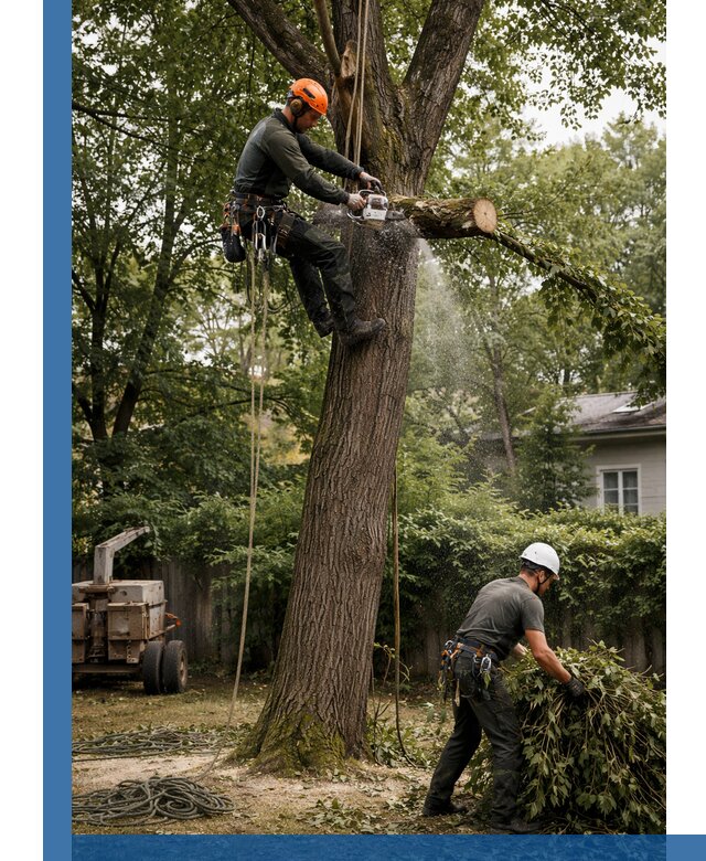 Кронирование деревьев в Мирном, безопасная высотная обрезка