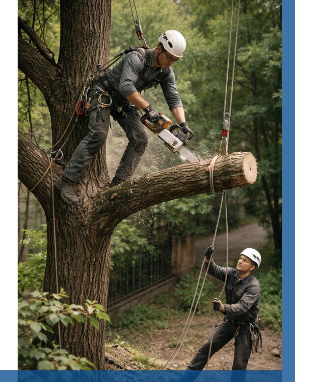 Спил деревьев альпинистами в Мирном от 8087 р. | ВЫСОТНИК-Мир