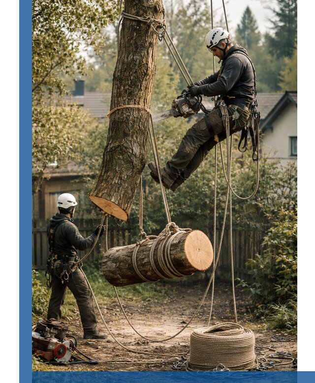 Валка деревьев частями в Мирном, безопасно и аккуратно