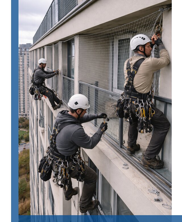 Профессиональный монтаж защитной сетки от птиц в Мирном