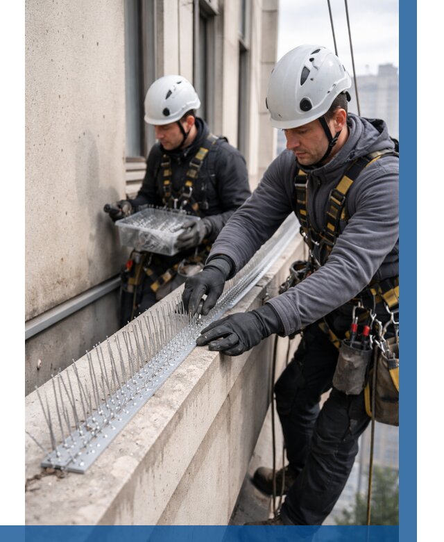 Установка шипов от птиц в Мирном от 859 р. | ВЫСОТНИК-Мир